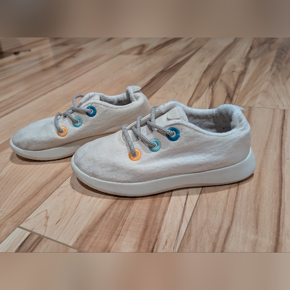 Allbirds Washable Wool Runners Kids Size 13 (US 13Y) White Merino Wool Sneakers